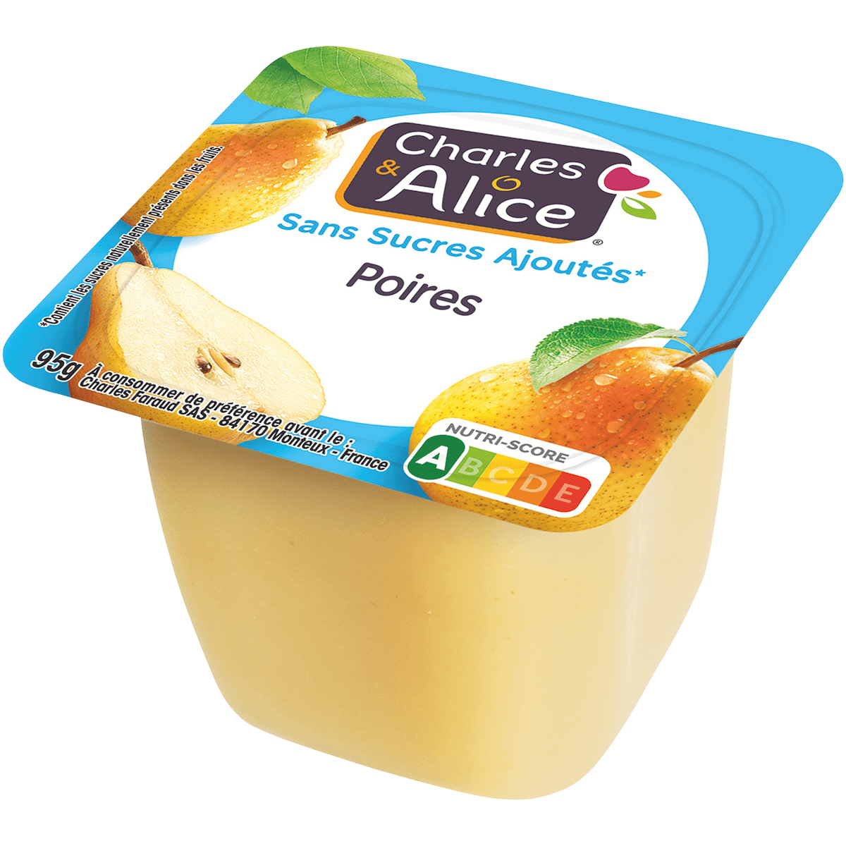 PUREE POIRES SSA - COUPELLE PLASTIQUE DE 95 G