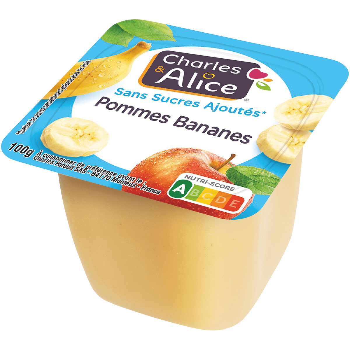 PUREE POMMES BANANES SSA - COUPELLE PLASTIQUE DE 100 G