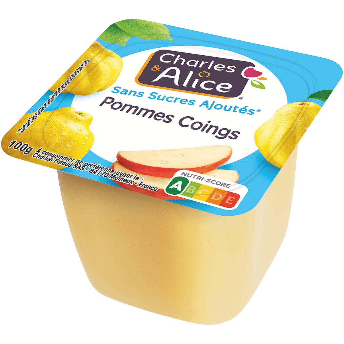 PUREE POMMES COINGS SSA - COUPELLE PLASTIQUE DE 100 G