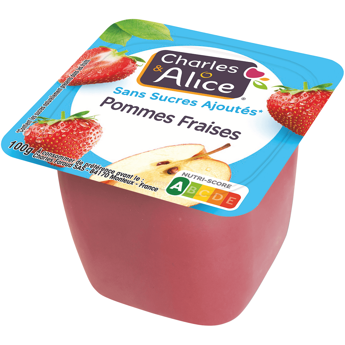 PUREE POMMES FRAISES SSA - COUPELLE PLASTIQUE DE 100 G