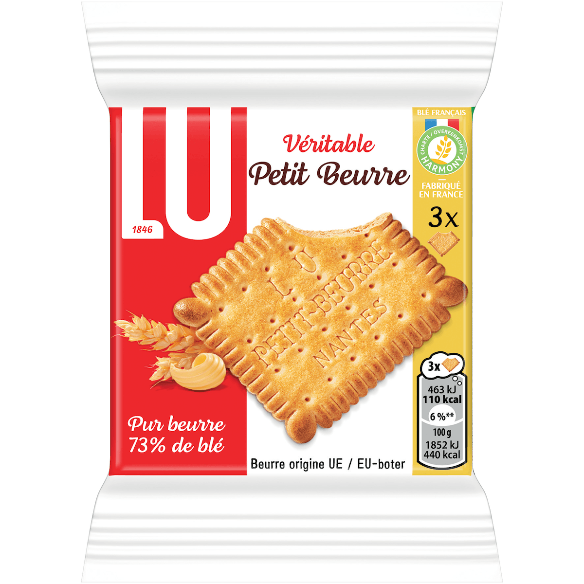 VERITABLE PETIT BEURRE POCKET - COLIS DE 140 LOTS- LE LOT DE 3 DE 25G