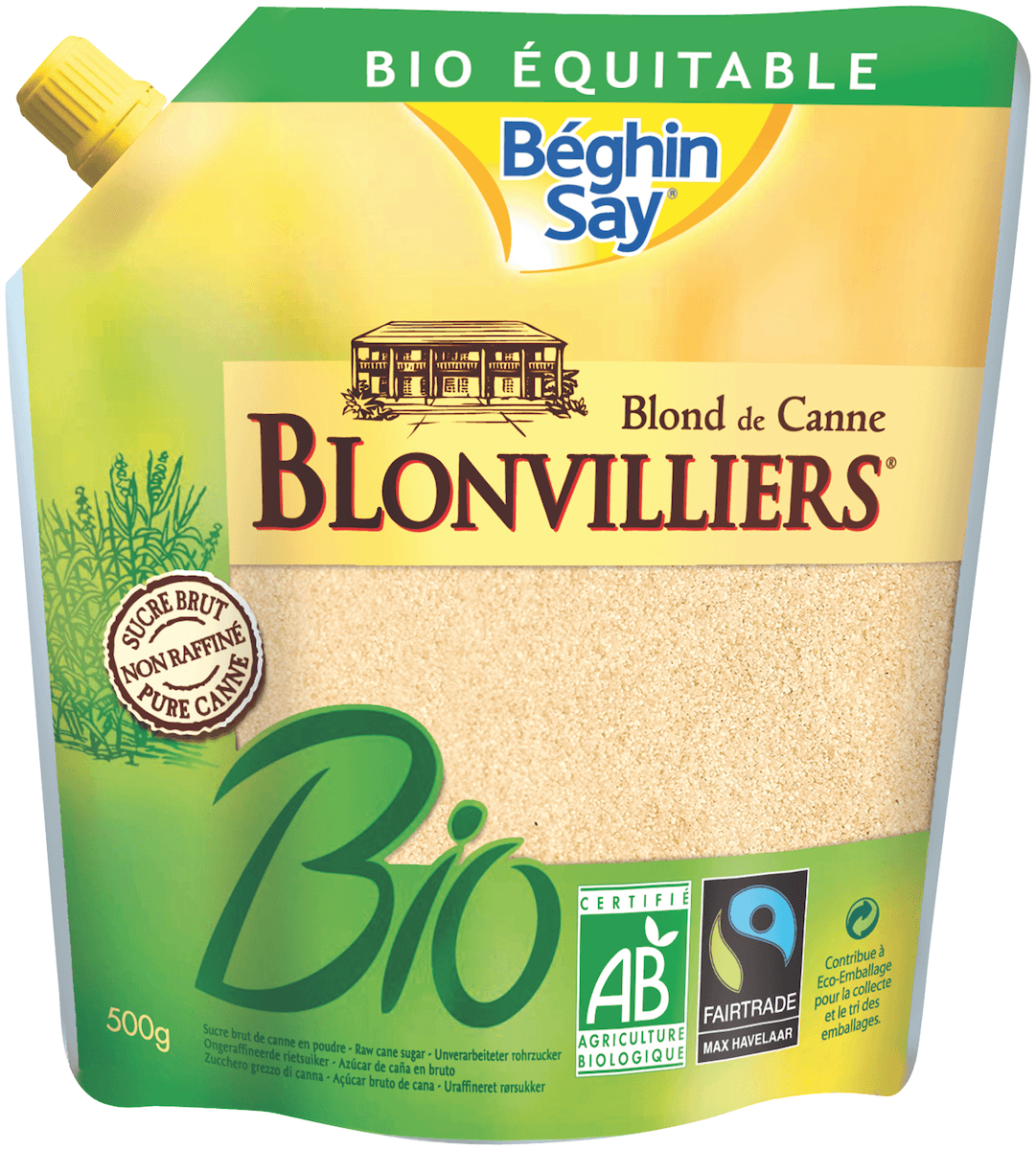 BLONVILLIERS SUCRE BIO SACHET DOYPACK 500G