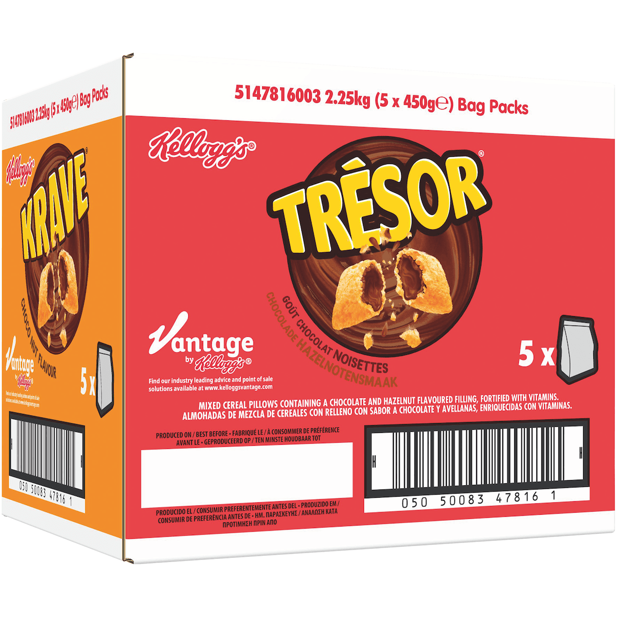 TRESOR CHOCOLAT NOISETTE-5X450G - CRT 2.25KG