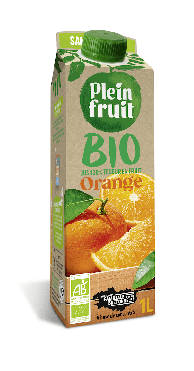 JUS ORANGE BIO - ELOPAK 1L AVEC BOUCHON A VIS