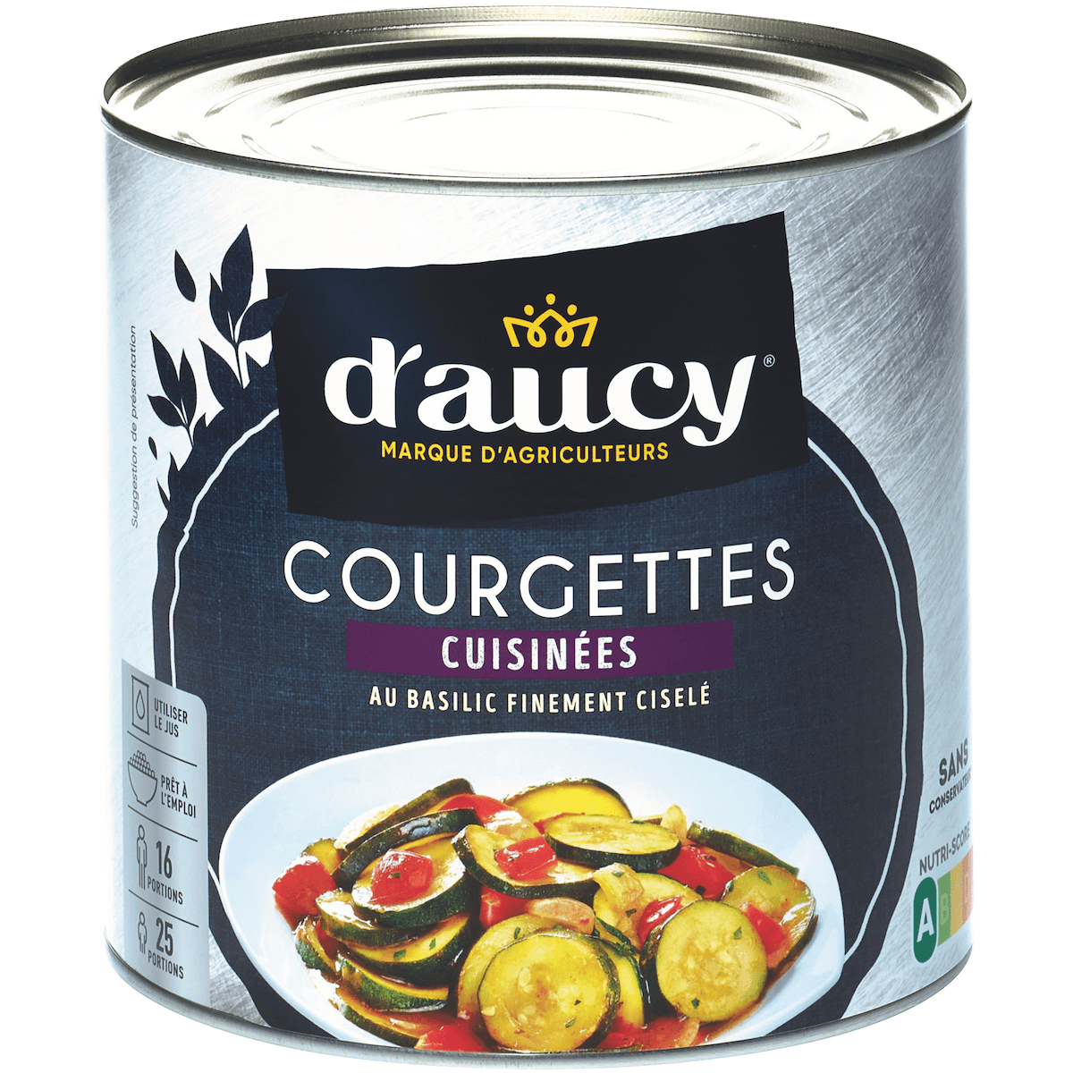 COURGETTES CUISINEES AU BASILIC FINEMENT CISELE - BTE 3/1