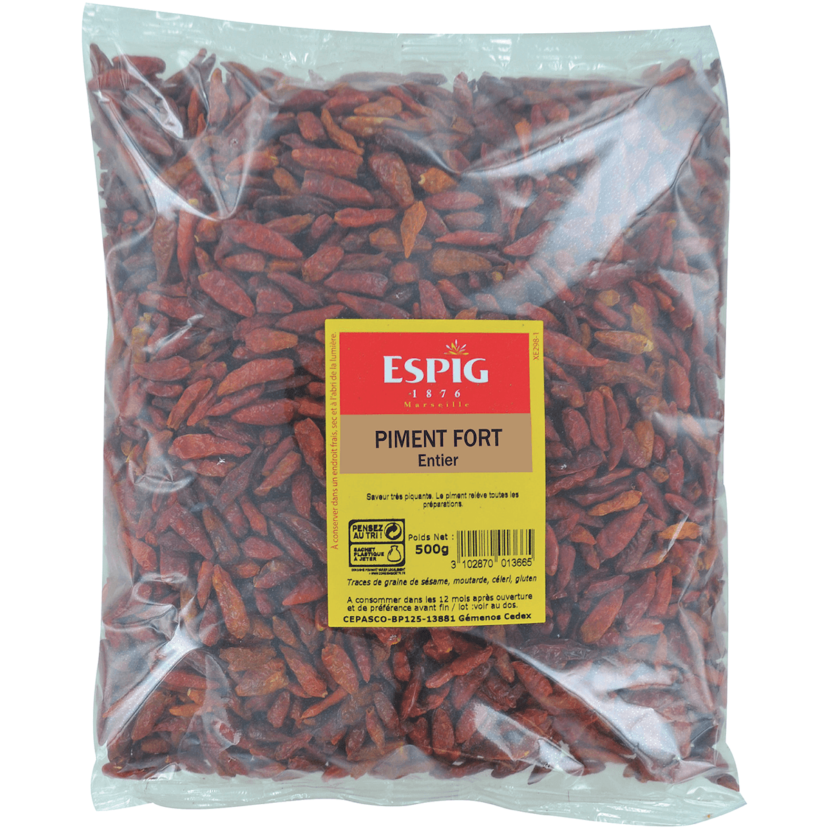 PIMENT FORT ENTIER - 500G