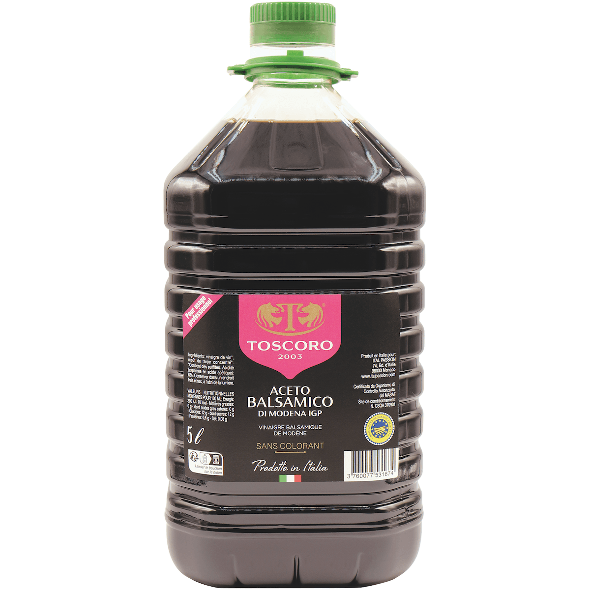 VINAIGRE BALSAMIQUE DE MODENE-BIDON 5L