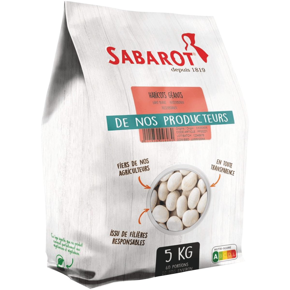 HARICOTS GEANTS BLANCS TYPE SOISSONS - SAC 5KG