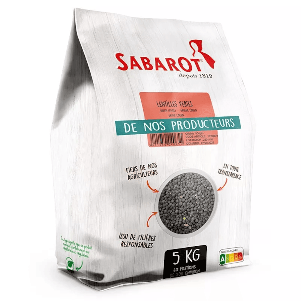 LENTILLES VERTES - SAC 5KG