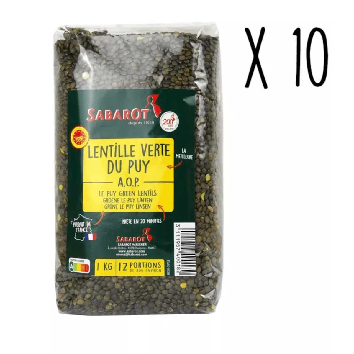 LENTILLES VERTES DU PUY AOC  - 1KG