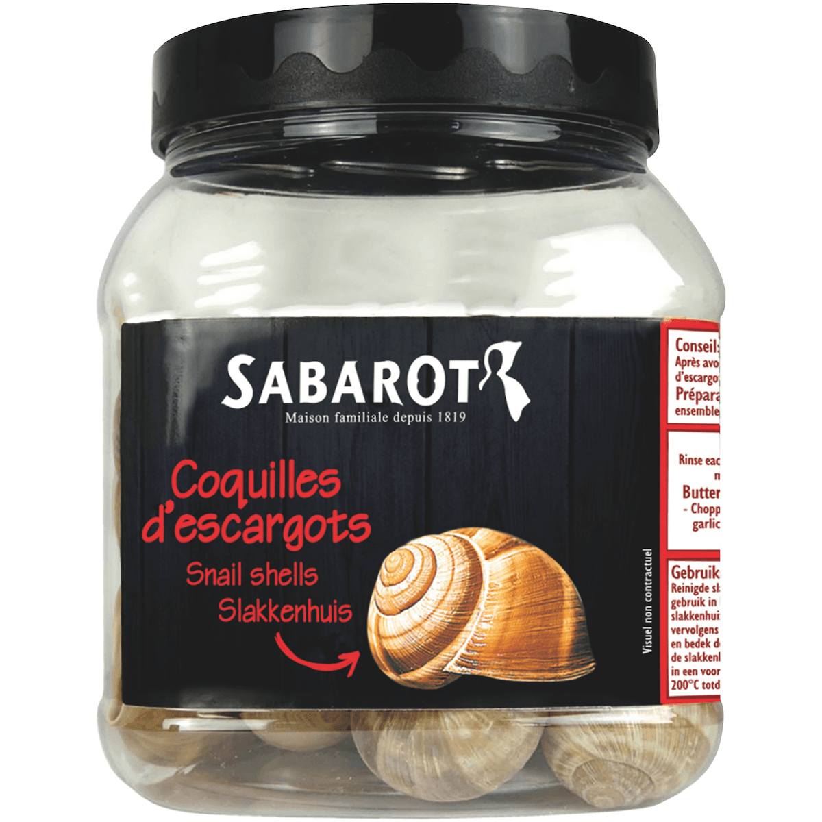 COQUILLES ESCARGOTS N°6 EXTRA GROS-POT PET 24 COQUILLES