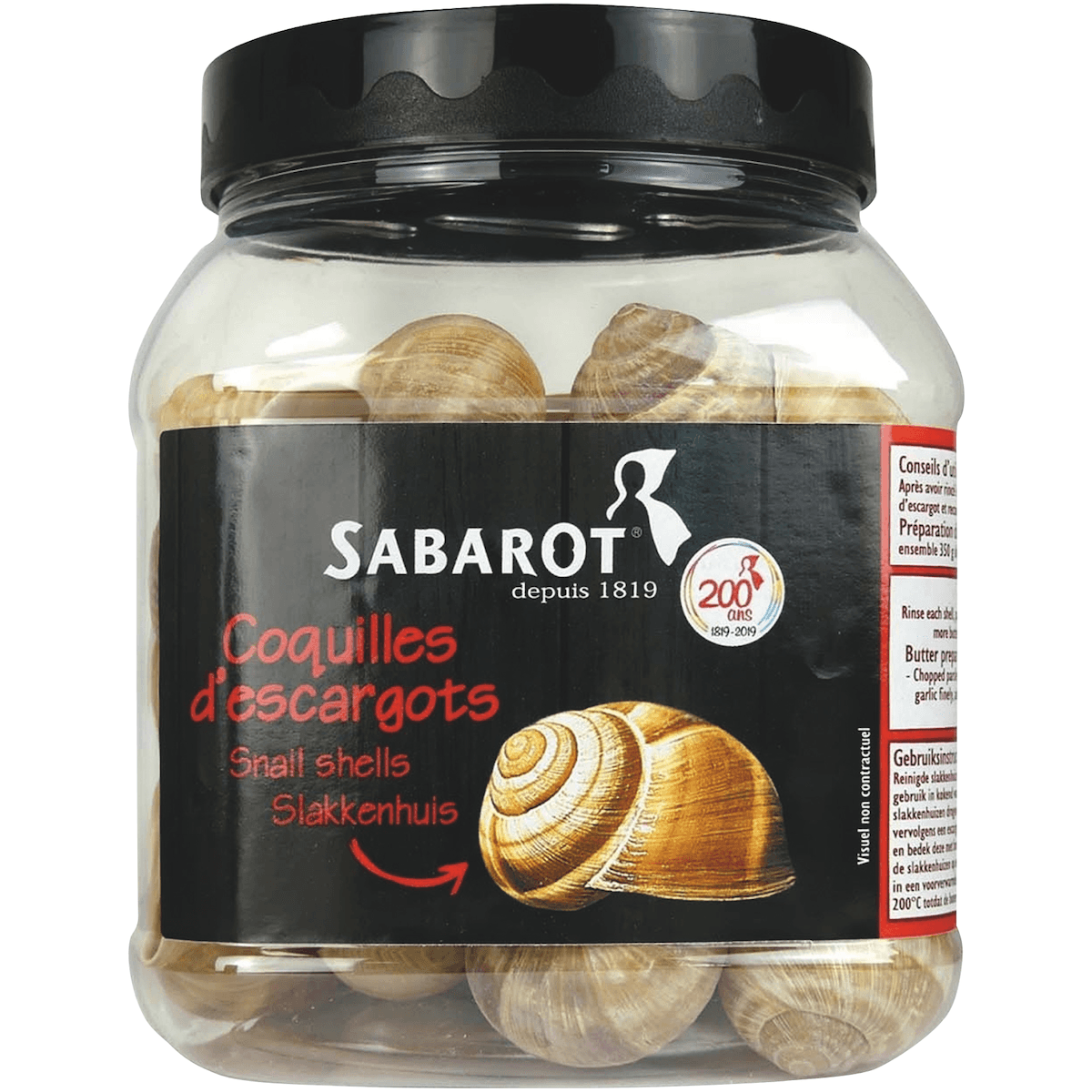 COQUILLES ESCARGOTS DE BOURGOGNE HELIX POMATIA N°8 TRES GROS-VRAC 1152 PIE