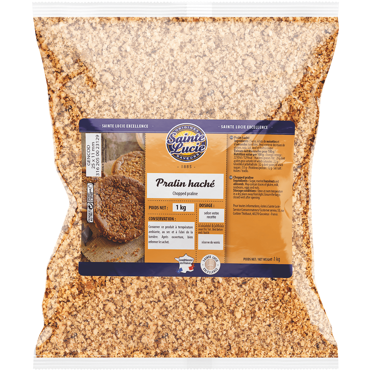 PRALIN HACHE 1KG