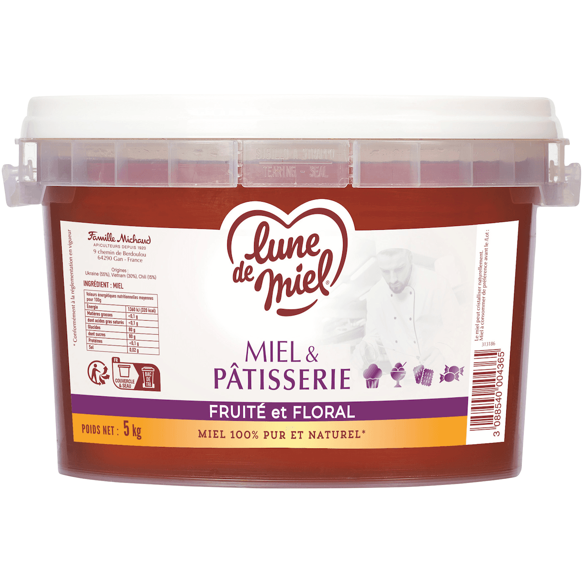 MIEL DE FLEURS LIQUIDE SPECIAL PATISSERIE 1ER PRIX SEAU 5KG