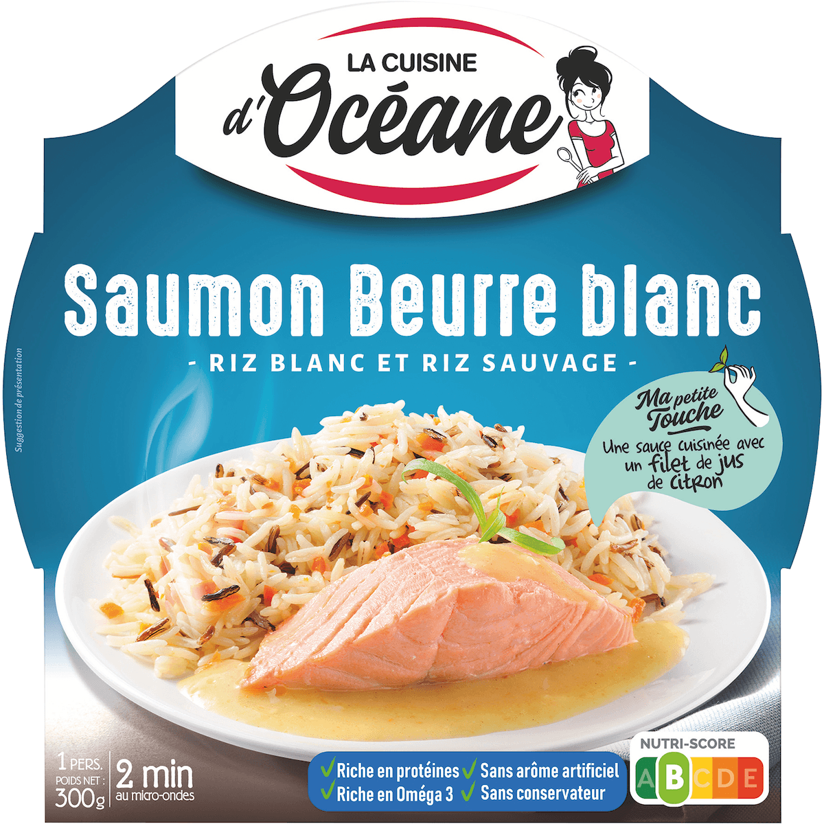SAUMON AU BEURRE BLANC ET SON RIZ DE CAMARGUE-ASSIETTE 300G