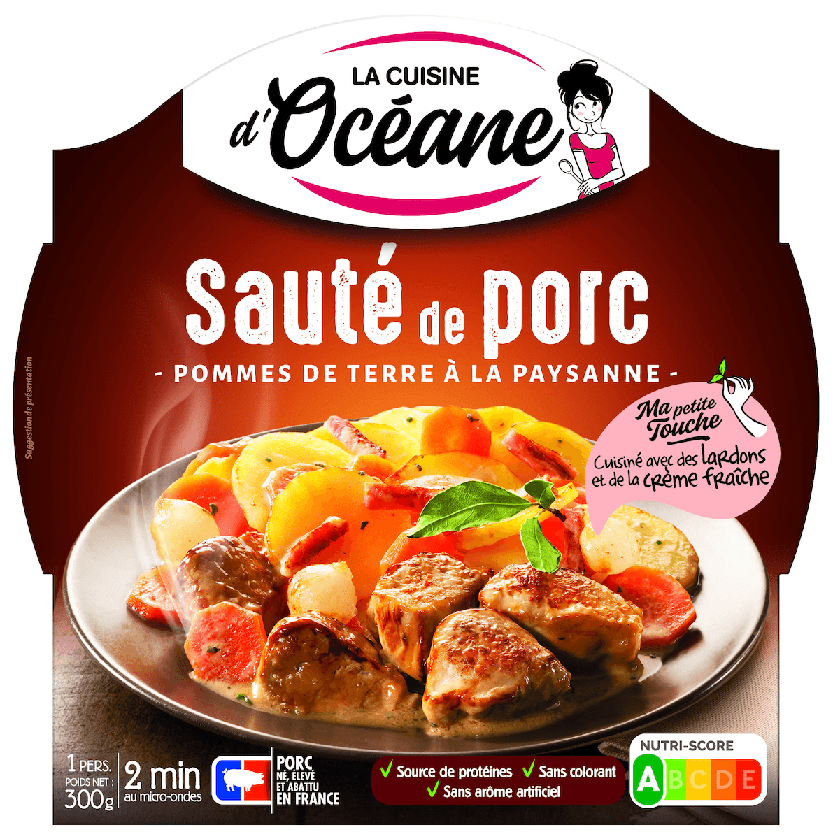 SAUTE DE PORC ET SES POMMES DE TERRE A LA PAYSANNE-ASSIETTE 300G