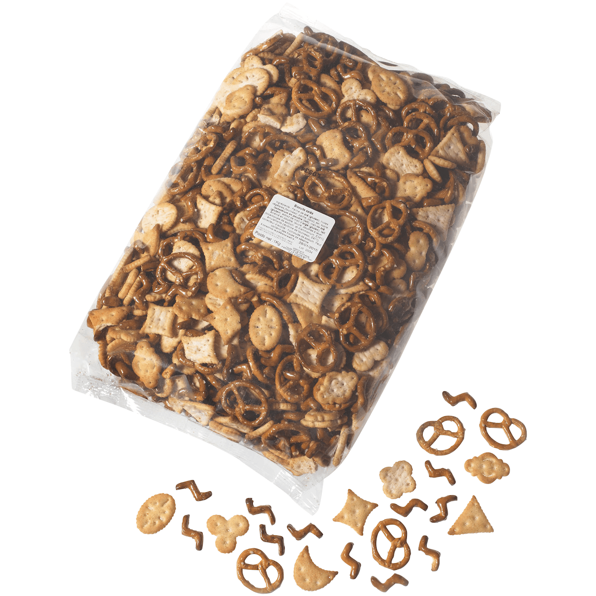 BISCUITS SALES-RONDS,TRIANGLES,TREFLES,BRETZELS - 1KG