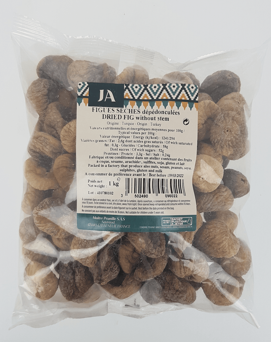 FIGUE SECHE DEPEDONCULEE TURQUIE SACHET 1KG