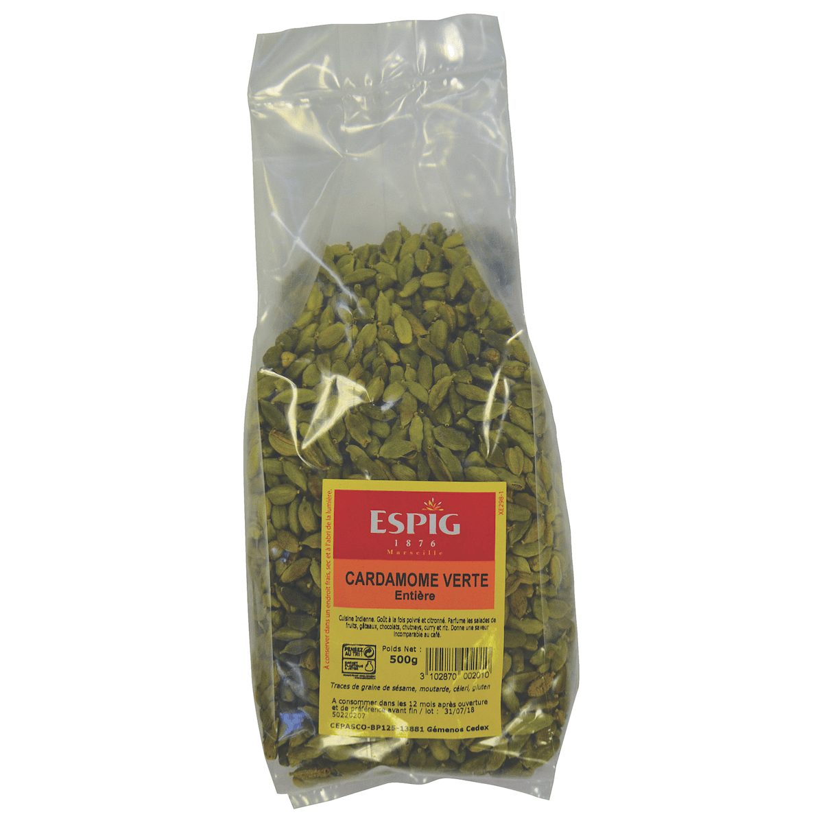 CARDAMOME VERTE GRAINES SACHET - 500G