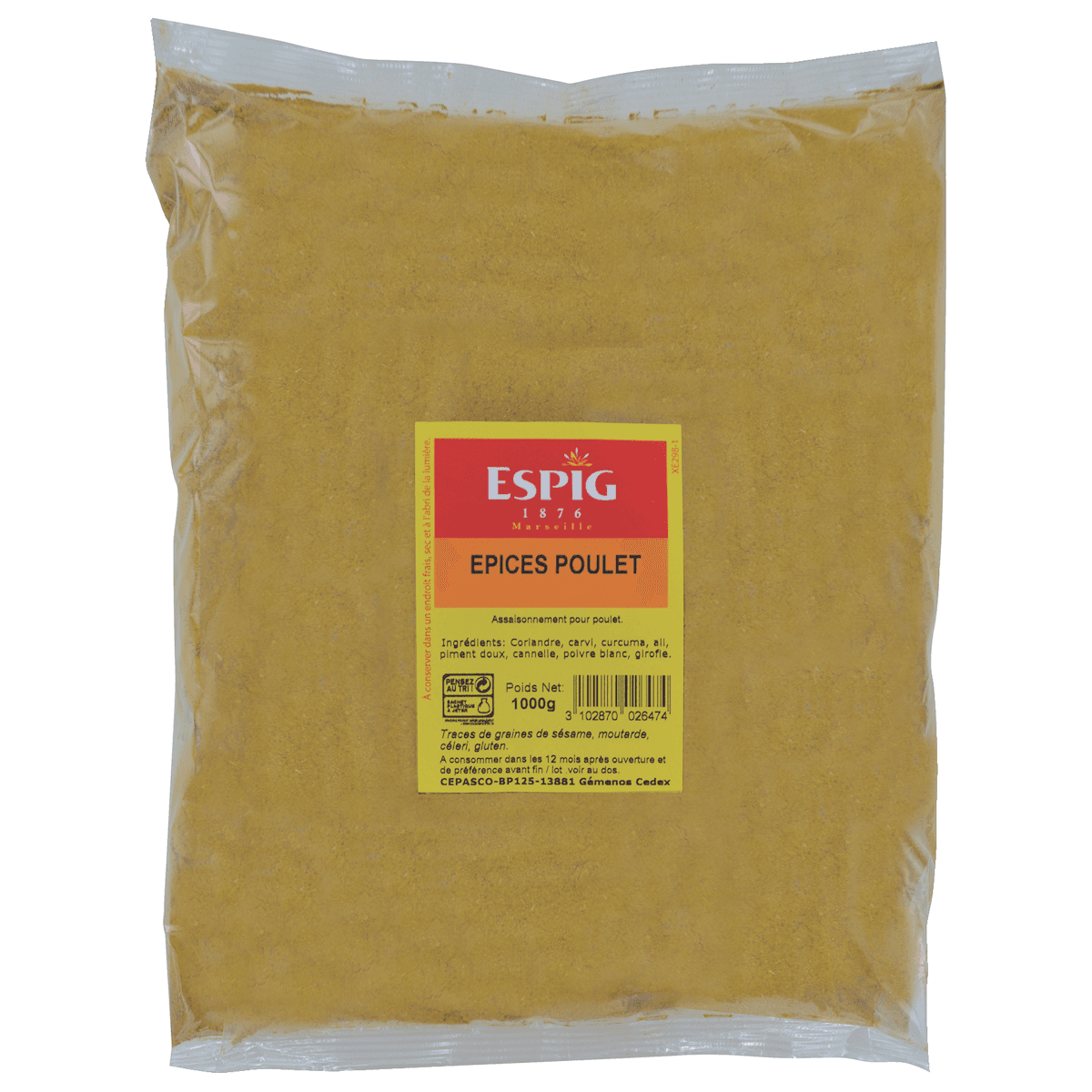 EPICES POULET - SANS SEL AJOUTE - 1KG