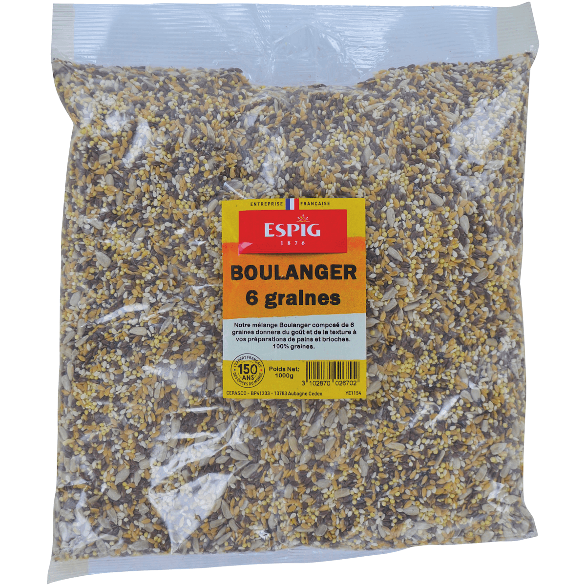 MELANGE BOULANGER (6 GRAINES) - 1KG