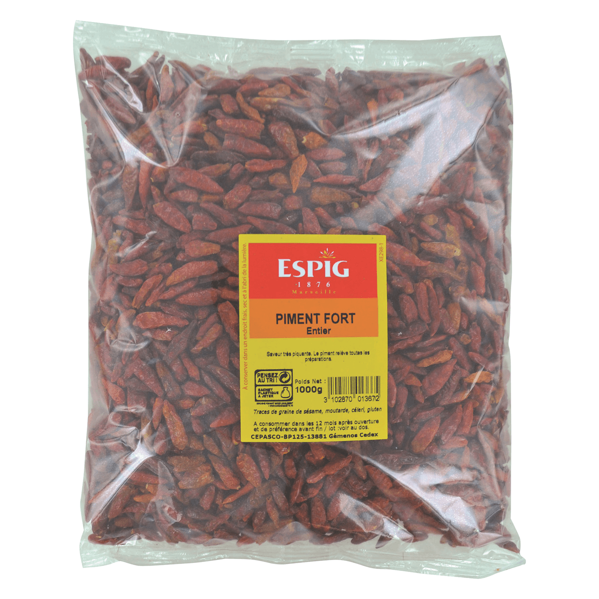 PIMENT FORT ENTIER - 1KG