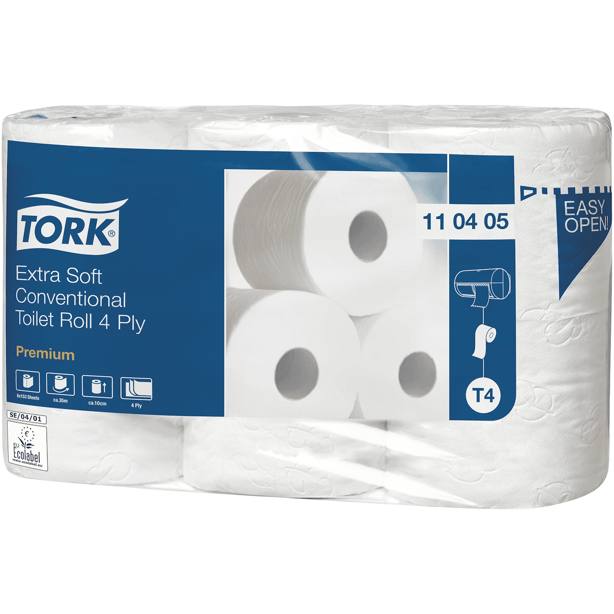 TORK PAPIER TOILETTE ROULEAU TRADITIONNEL EXTRA DOUX - 4 PLIS