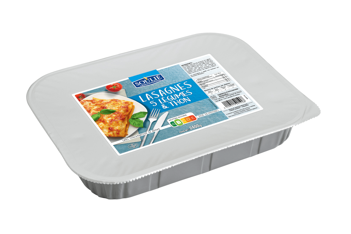 LASAGNES 5 LEGUMES AU THON-PLATEAU 2,4KG