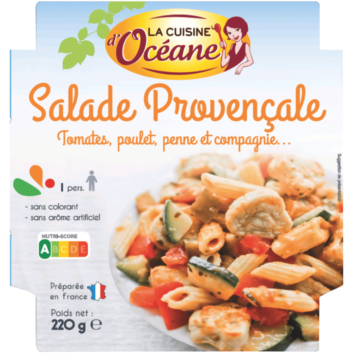 SALADE PROVENCALE AU POULET - POT PLASTIQUE DE 220G