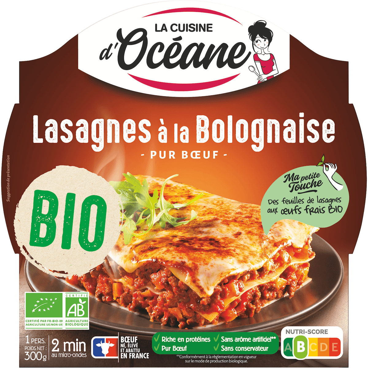LASAGNES BOLOGNAISE - ASSIETTE 300G - BIO