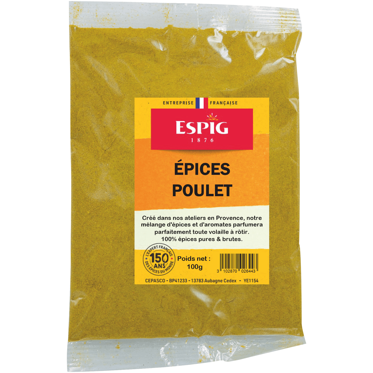 EPICES POULET - SANS SEL AJOUTE - 100G