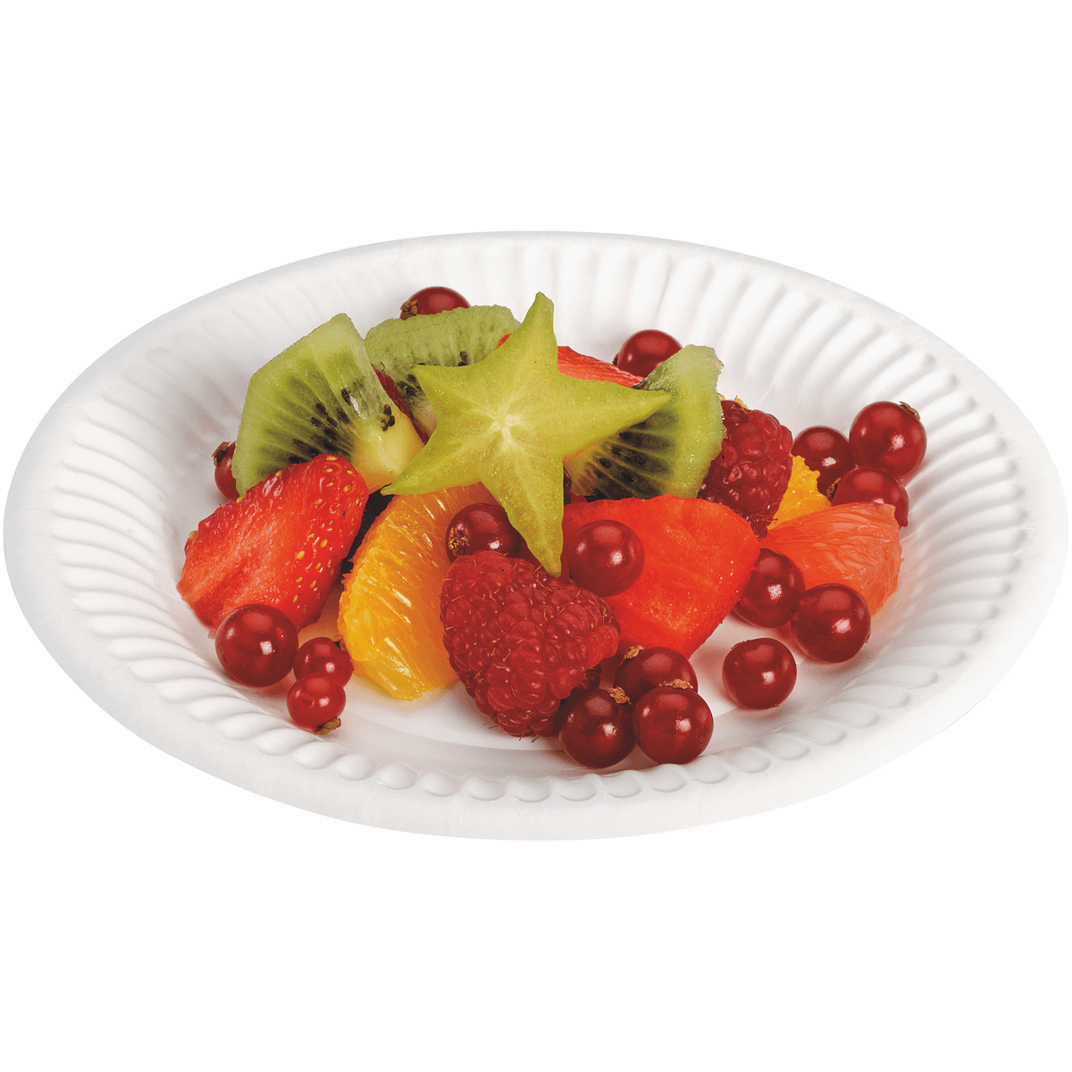 ASSIETTES RONDES CANNELEES BLCHES EN CRTON PUR BOIS D150-SACHETDE 100