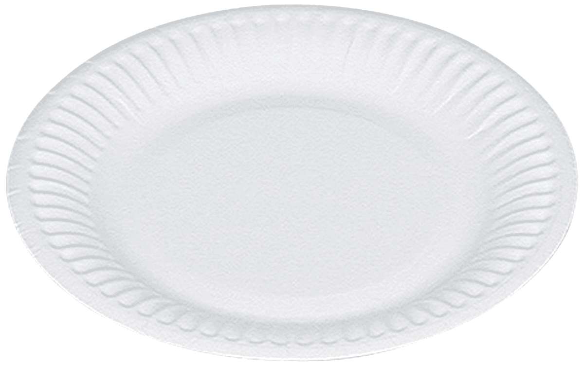ASSIETTES RONDES CANNELEES BLCHES EN CRTON PUR BOIS D180-SCT:100