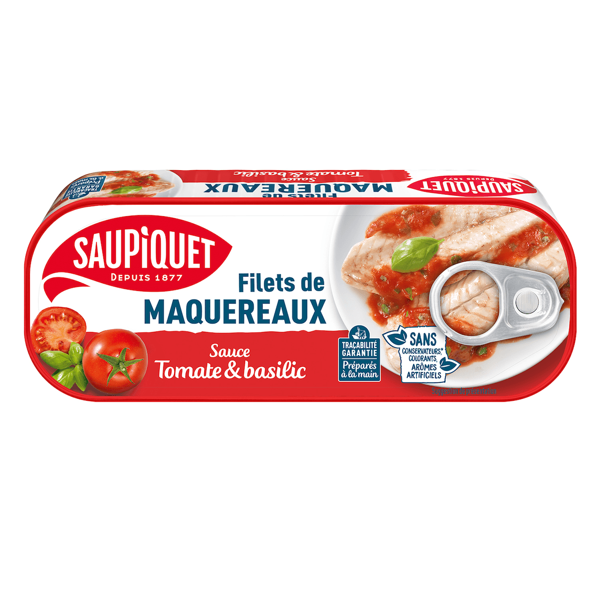 FILETS DE MAQUEREAUX TOMATE ET BASILIC BOITE 1/4 - 169G