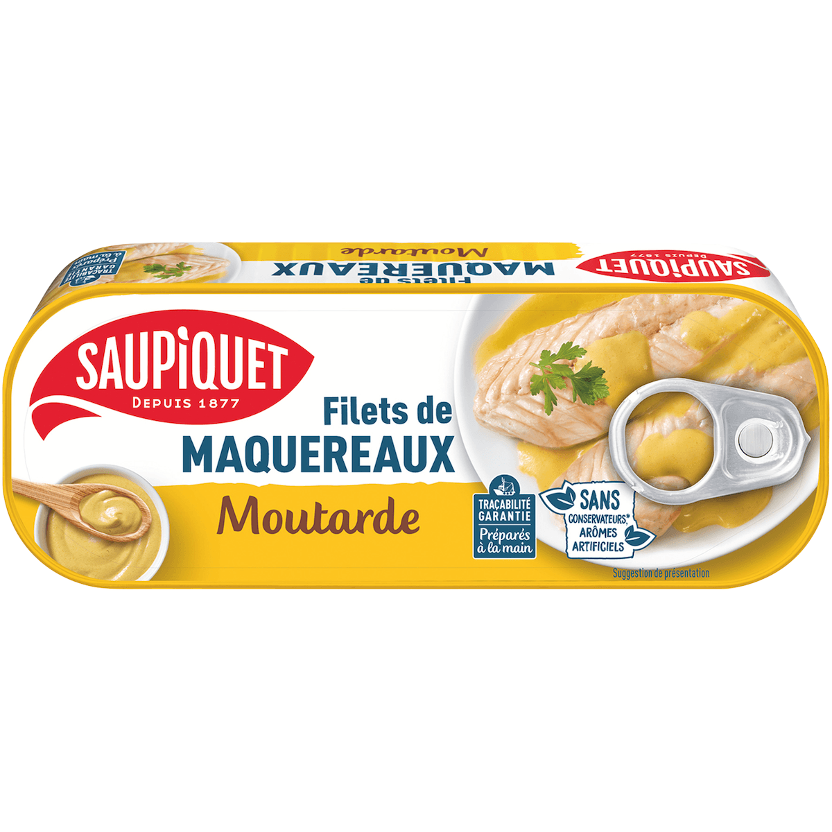 FILETS DE MAQUEREAUX A LA MOUTARDE BOITE 1/4 - 169G