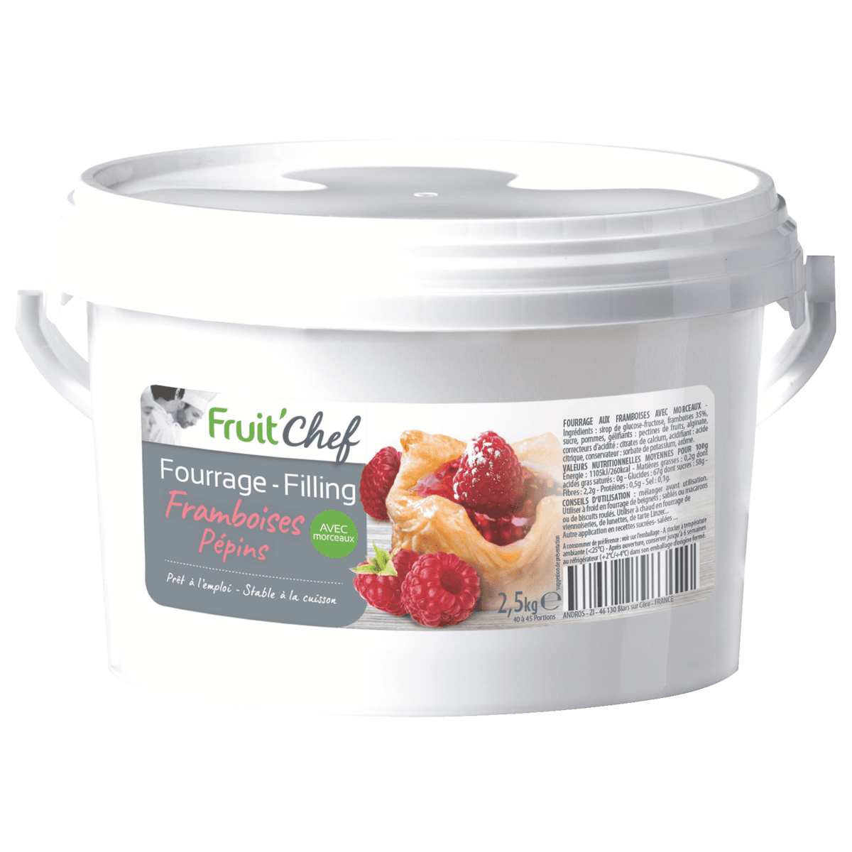 FOURRAGE FRAMBOISES PEPINS - SEAU DE 2,5KG
