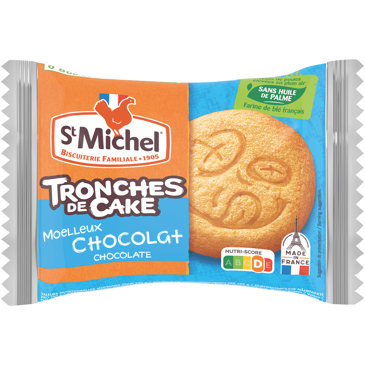 TRONCHE DE CAKE CHOCOLAT - SACHET INDIVIDUEL 29G