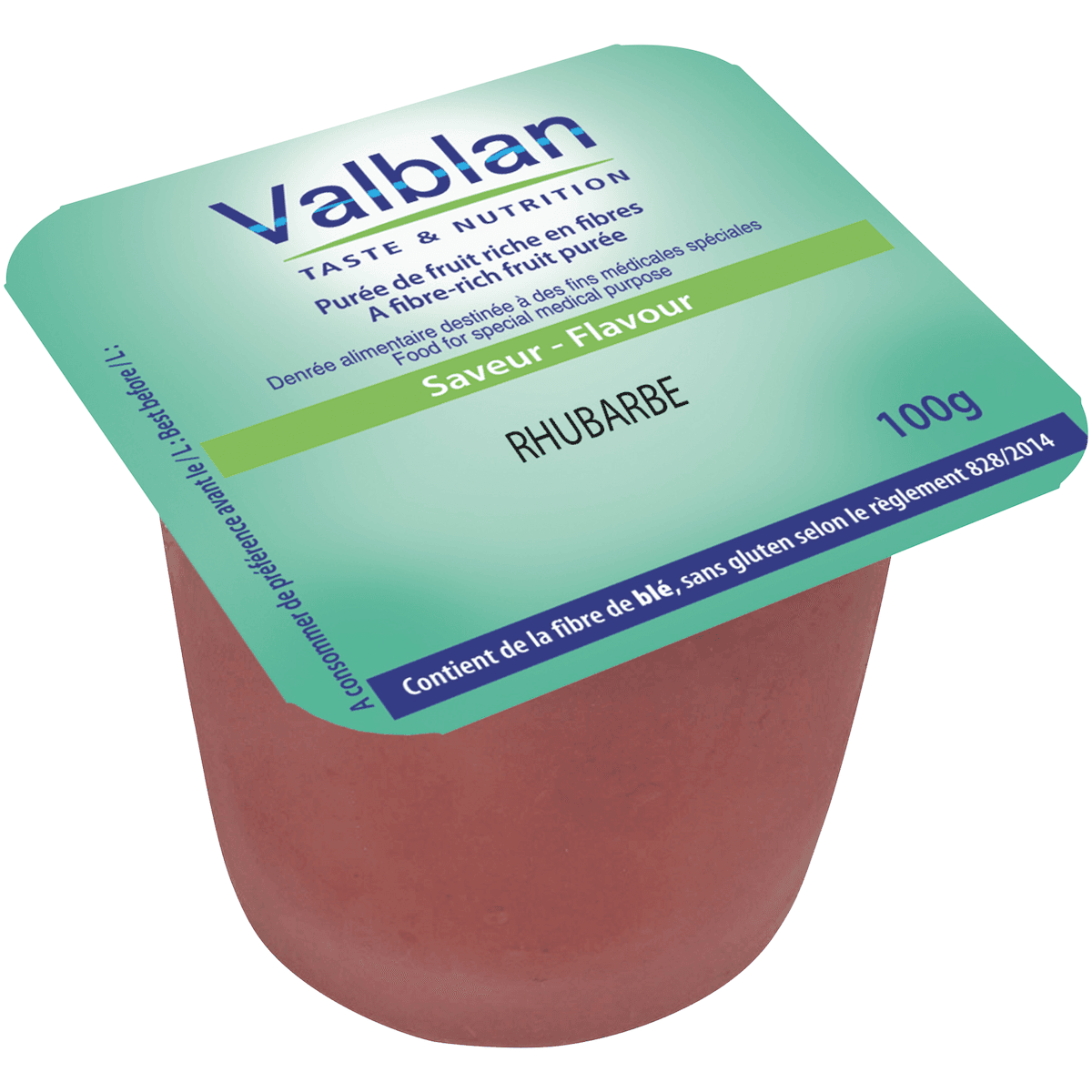 PULPE DE FRUIT RHUBARBE - CRT X48 BRQ. PLAST. 100G