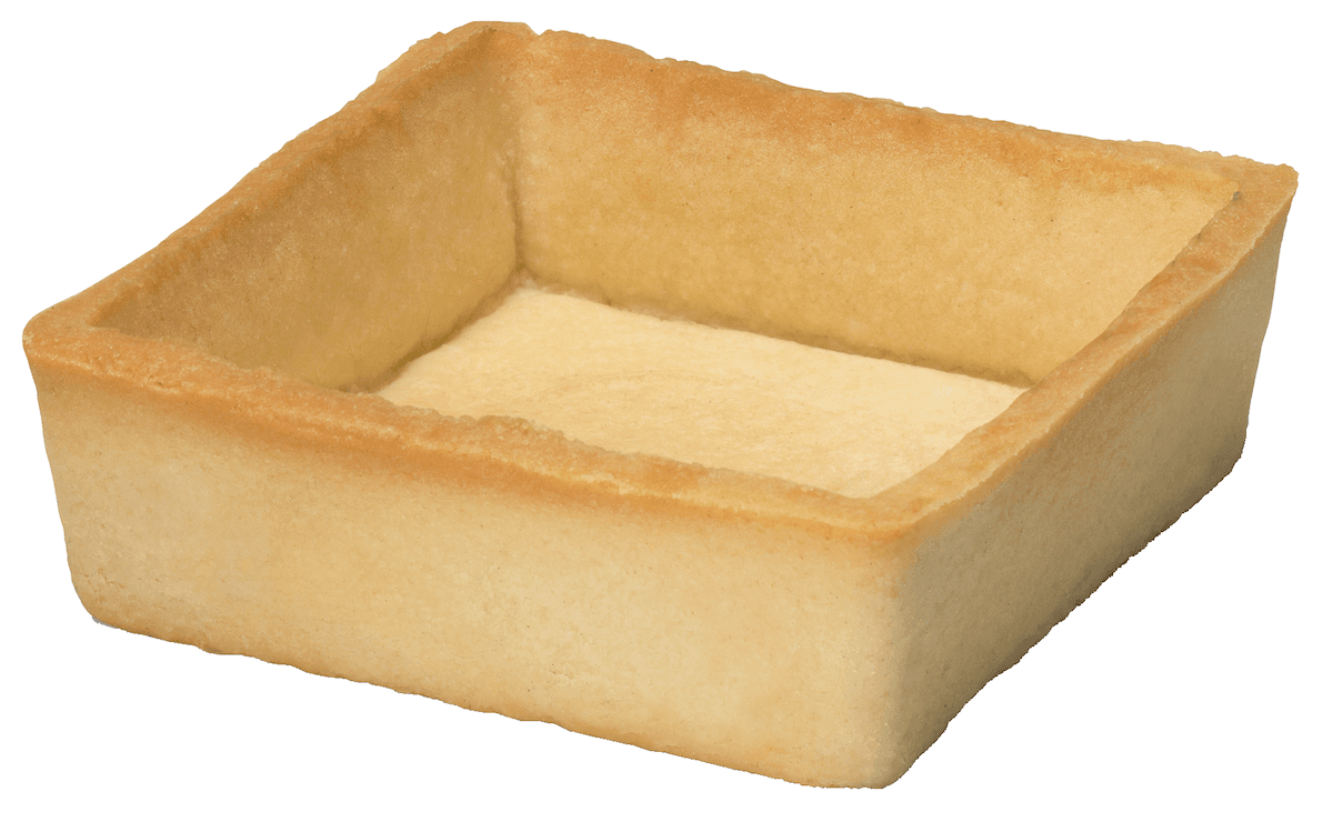 TARTELETTE PATE BRISEE SUCREE CARREE 7CM CHEMISEE-120 PIECES DE 28,8G