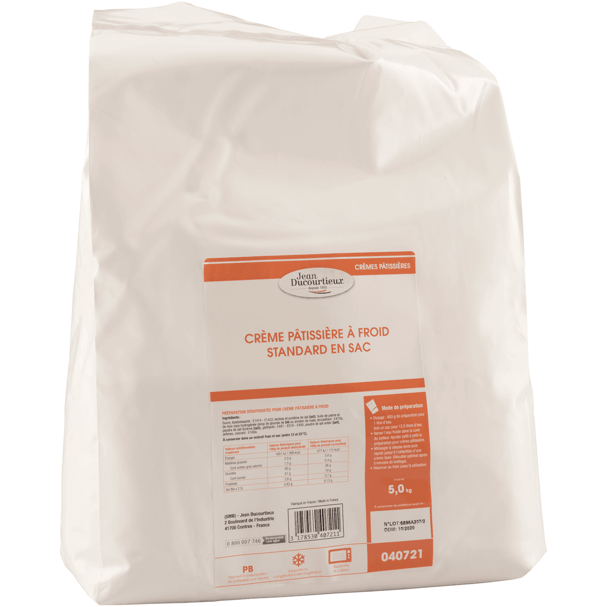 CREME PATISSIERE A FROID STANDARD - SAC DE 5KG