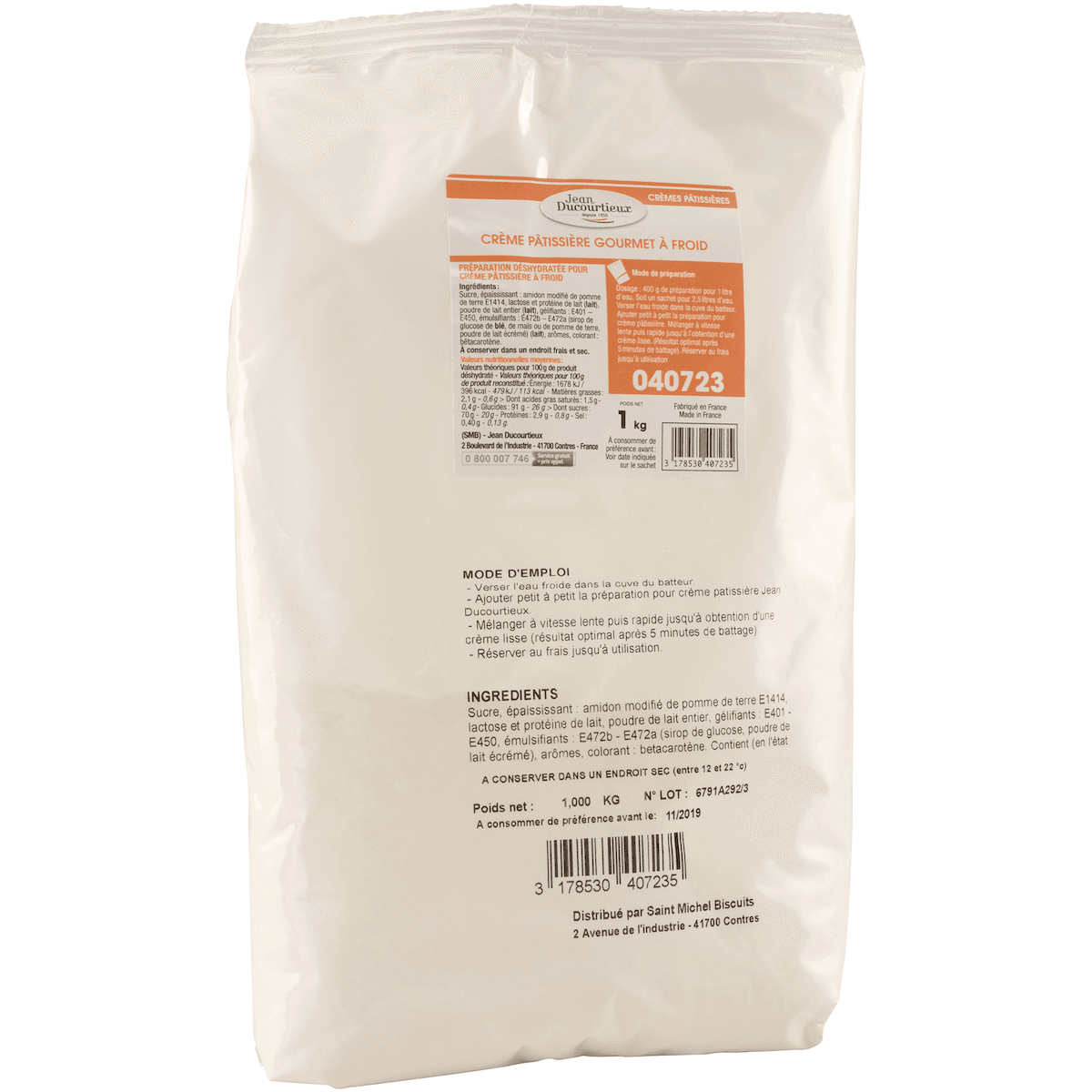 CREME PATISSIERE A FROID GOURMET  - SAC DE 1KG