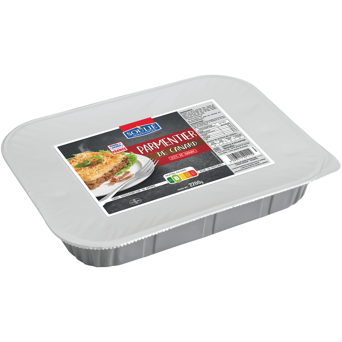 PARMENTIER DE CANARD (25% VIANDE)-PLATEAU DE 2,2KG