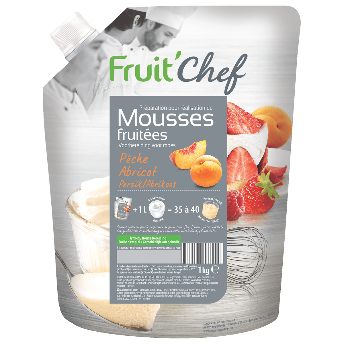 PREPARATION POUR MOUSSE ABRICOT/PECHE POCHE 1KG
