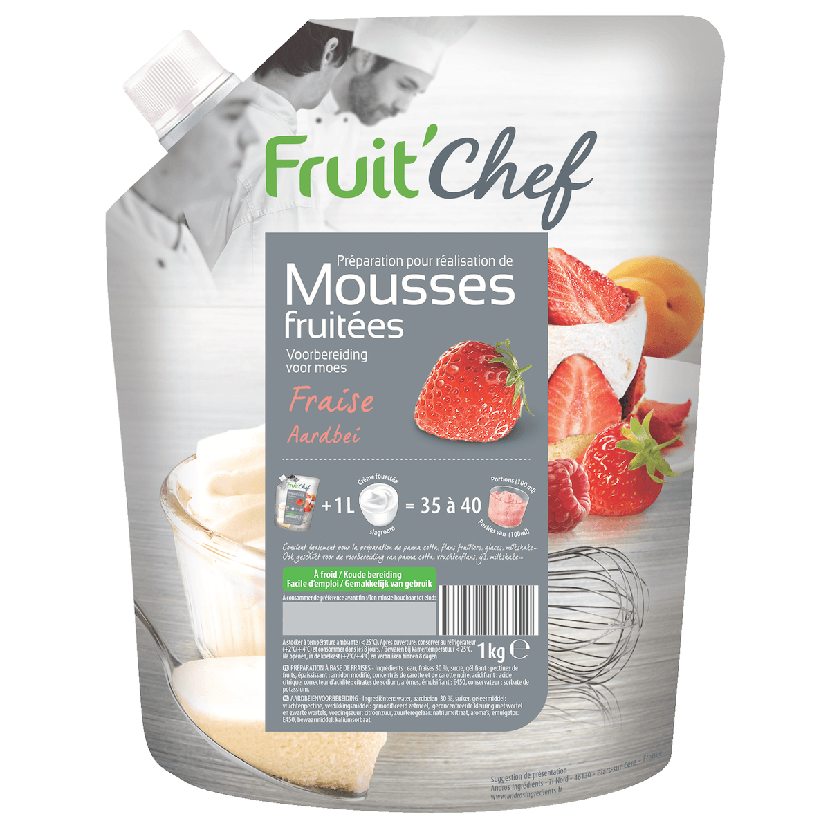 PREPARATION POUR MOUSSE FRAISE POCHE 1KG