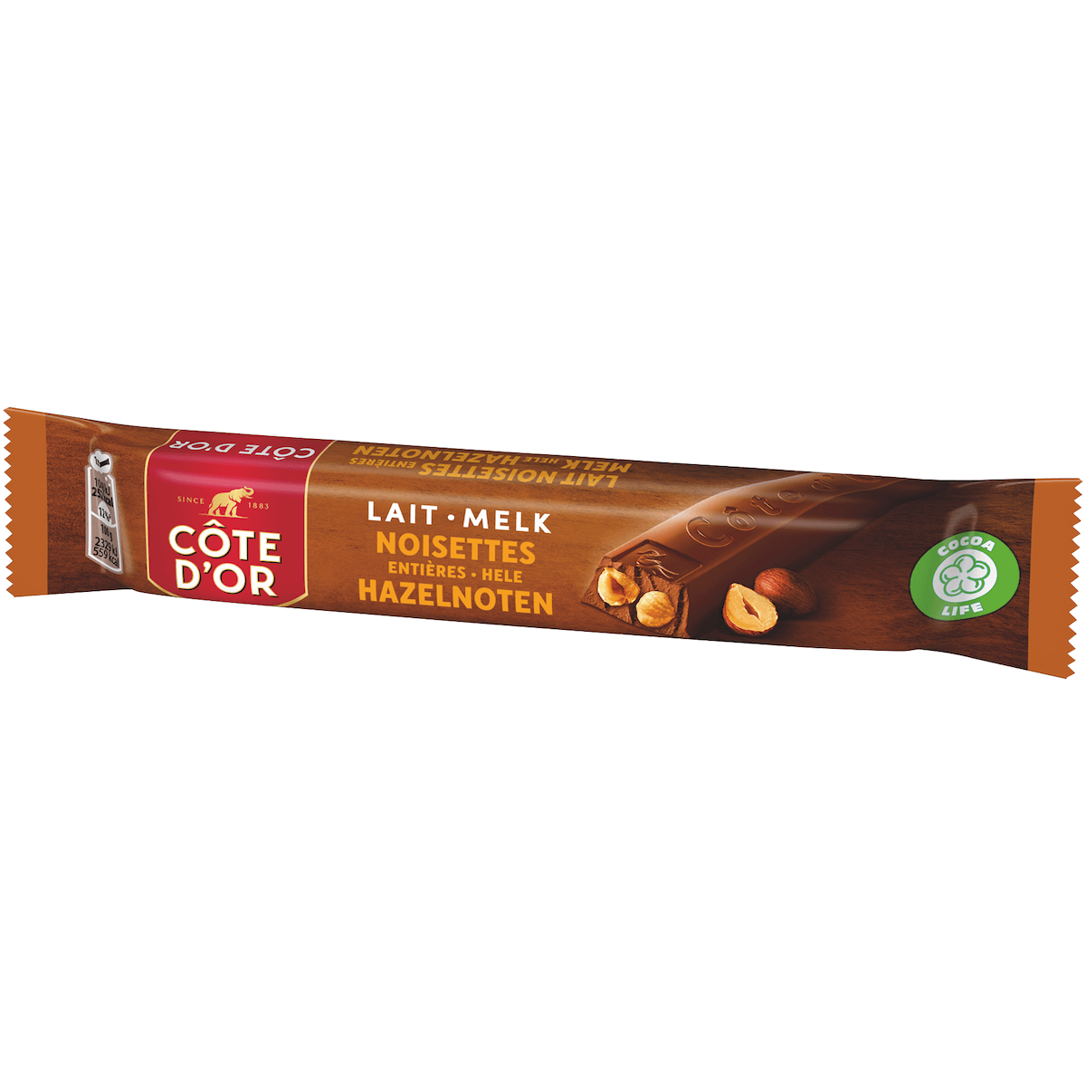 BATON LAIT NOISETTES ENTIERES 45G