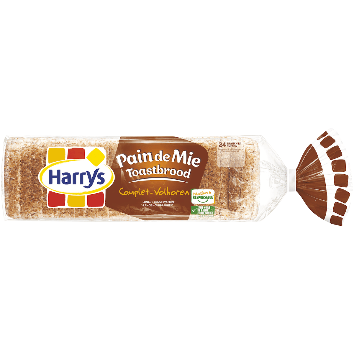 PAIN DE MIE COMPLET LC 10 X 10-PAQUET DE 24 TRANCHES 500G