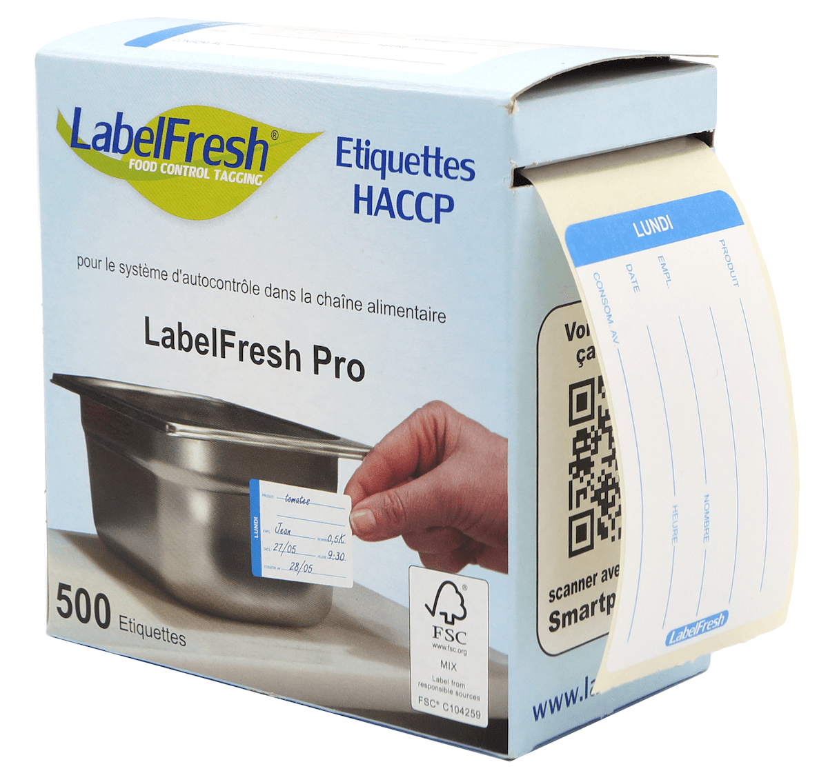 LABELFRESH PRO -500 LABELS - LUNDI  - 70X45MM