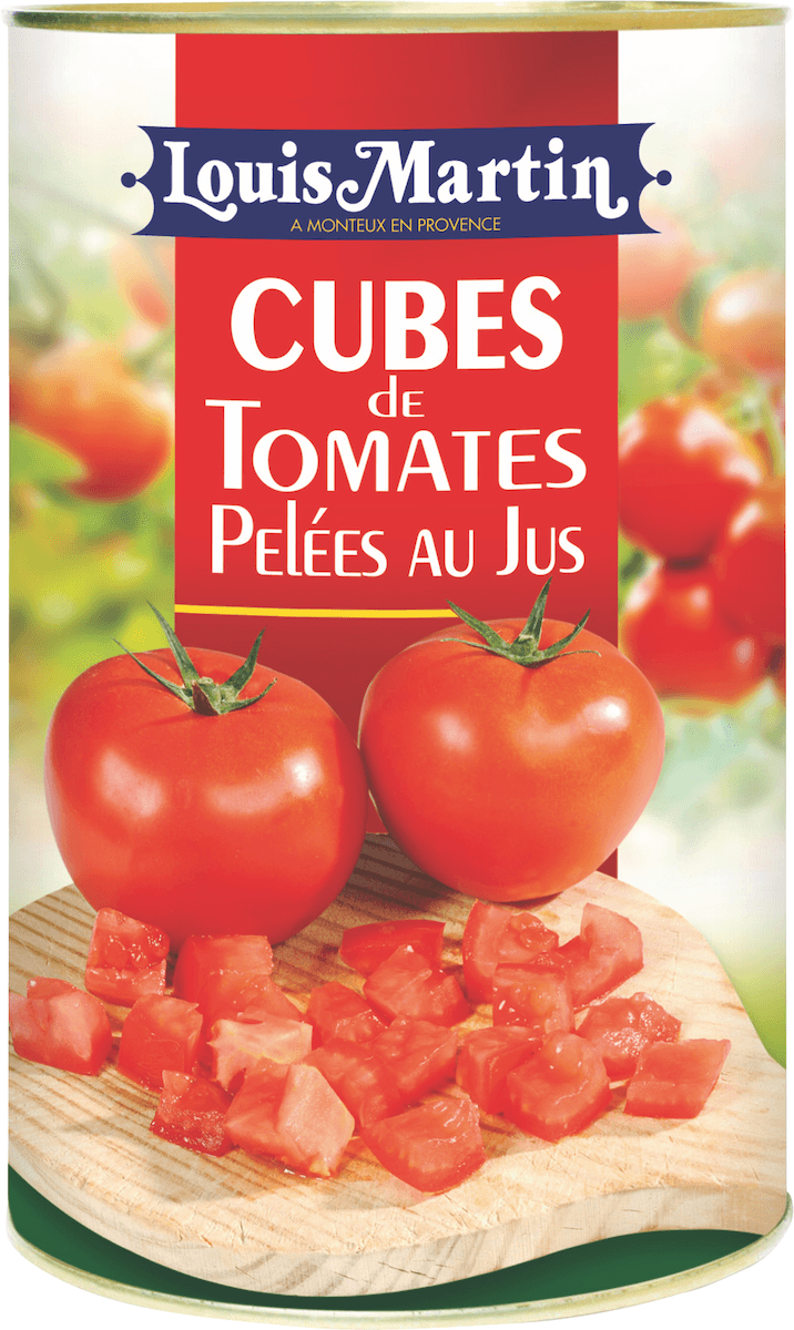 CUBES DE TOMATES PELEES AU JUS BOITE 5/1
