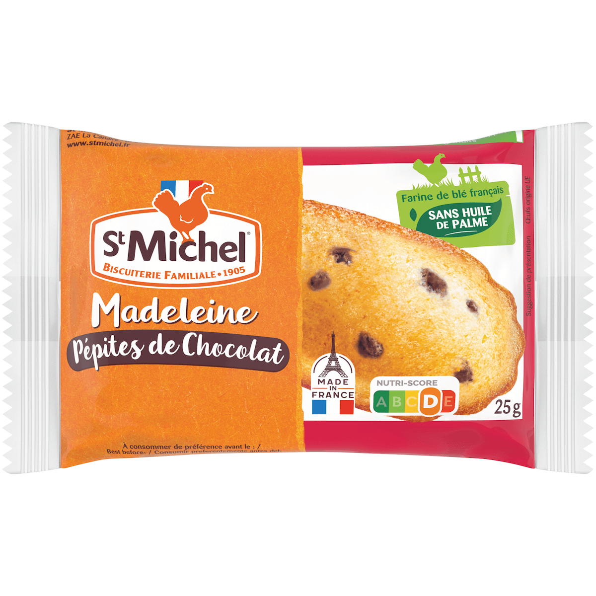 MADELEINE PEPITES DE CHOCOLAT - 100 SACHETS INDIVIDUELS DE 25G