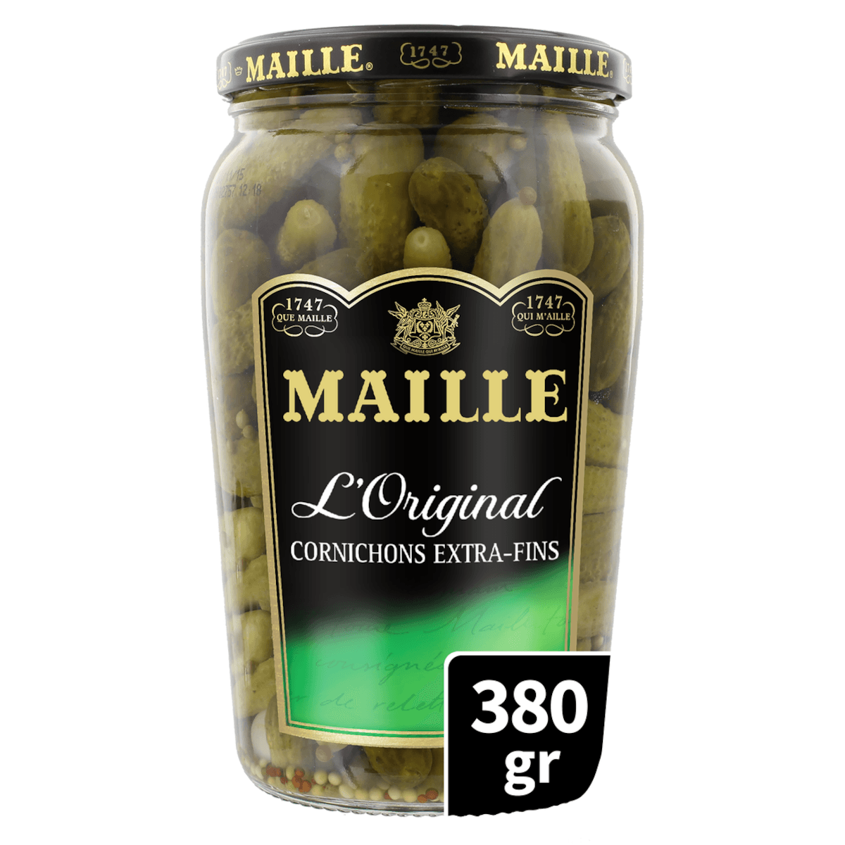 CORNICHONS EXTRA FINS MAILLE BOCAL 380G